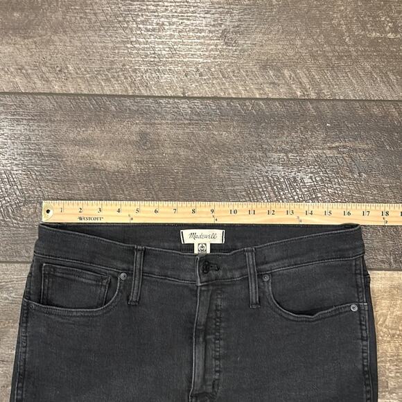 Madewell 10” High Rise Black Washed Skinny Jeans Size 32 - Picture 4 of 7